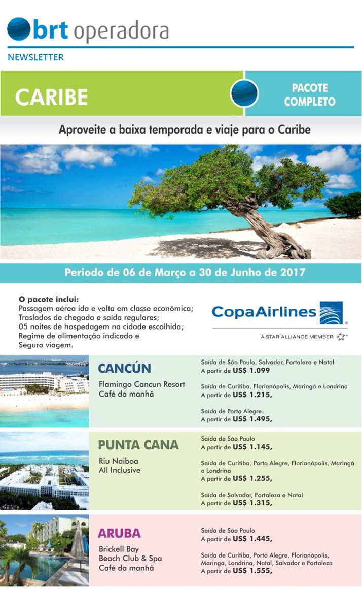 CARIBE - PACOTE COMPLETO | CANCUN, PUNTA CANA, ARUBA, PANAMÁ