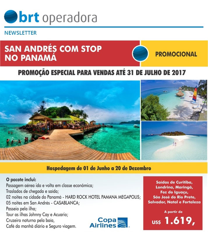 SAN ANDRÉS COM STOP NO PANAMÁ - PROMOÇÃO ESPECIAL