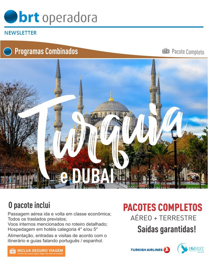 TURQUIA E DUBAI - PACOTES COMPLETOS  |  AÉREO + TERRESTRE
