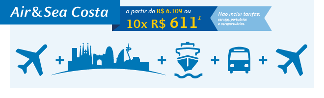 Air&Sea Costa | a partir de 10x de R$ 545¹*