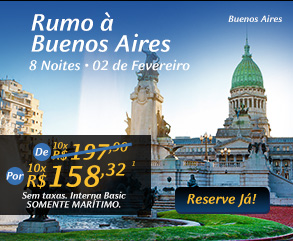 Rumo à  Buenos Aires, 8 Noites - 02 de Fevereiro - Por 10x R$158,32