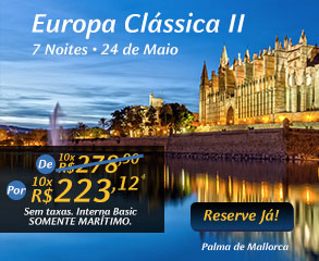 Europa Clássica II 7 Noites - 24 de Maio, Por 10x R$223,12