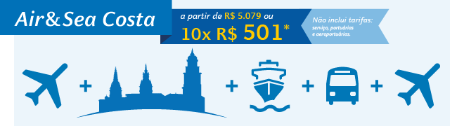 Air&Sea Costa | a partir de 10x de R$ 542*