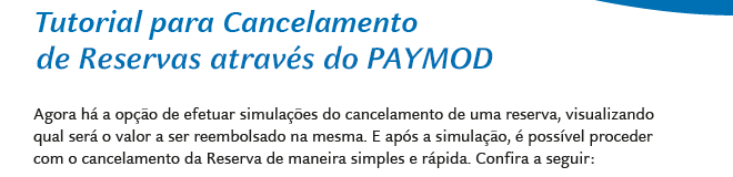 Tutorial para Cancelamento de Reservas através do CostaPag