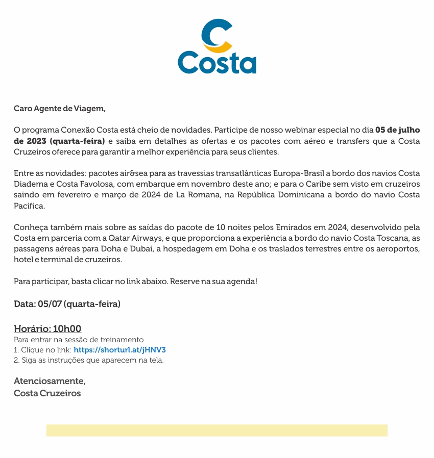 COSTA CRUZEIROS