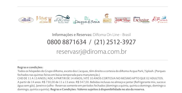 INFORMAÇÕES E RESERVAS  | DIROMA