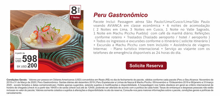 PeruWeek é na Personal Brasil » Uma viagem de sabor inesquecível! »  Confira Pacotes Especiais!